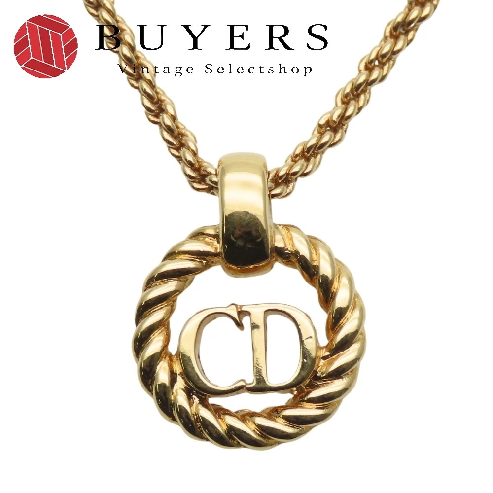 中古 ネックレス CDロゴ メタル ゴールド GP メッキ アクセサリー レディース 女性