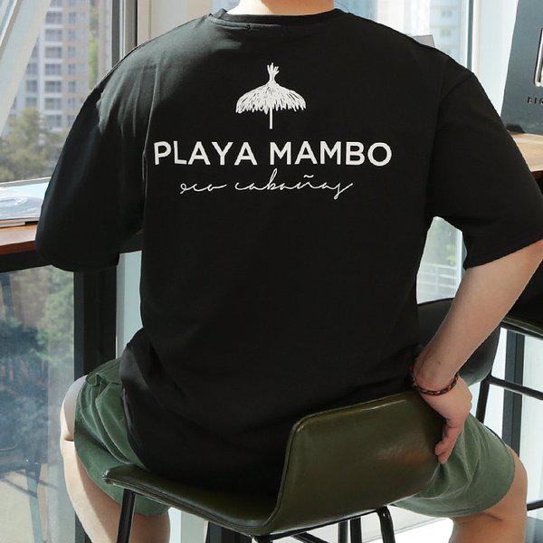 WBA メンズ ビッグサイズ ラタン パラソル ナ염 半袖Tシャツ