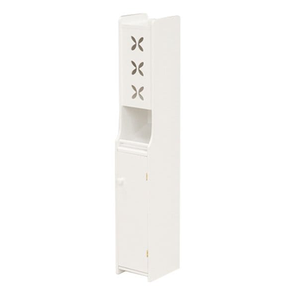 省スペーススリムトイレラック ホワイト MTR-4008WH
