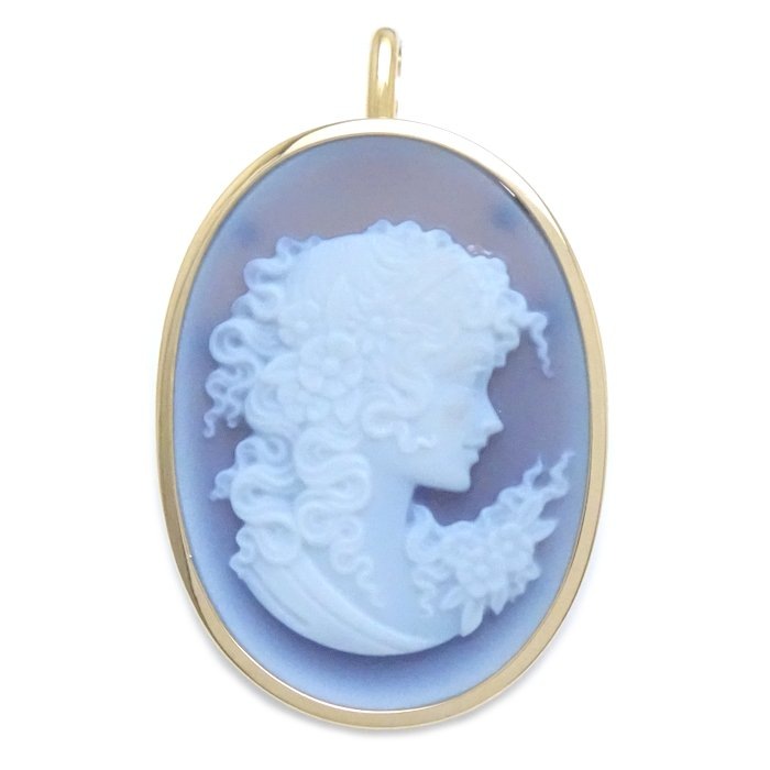 カメオ ブローチ 兼 ペンダントトップ K18YG イエローゴールド /79018【中古】 28,782円