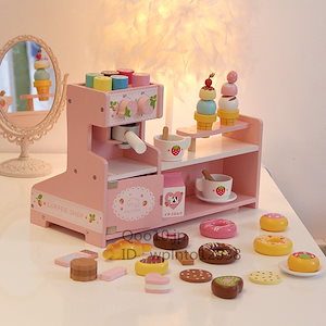 インズ子供用キッチンままごとキャンディーアイスクリームコーヒーショップドーナツおもちゃスーパーマーケット男の子と女の子へのギフト3