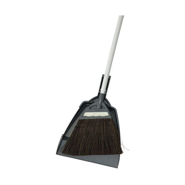 （まとめ） アズマ工業 黒シダほうき チリトリ付短柄 AZB158 1本 (×10セット)