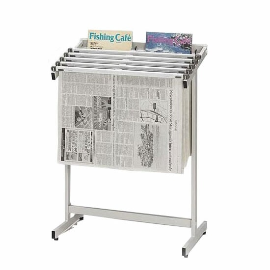 ナカキン　新聞架　5本掛　マガジンラック付　563S-WG