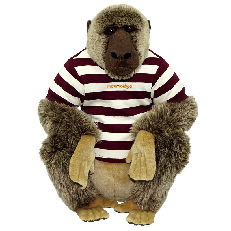 犬の猿 ぬいぐるみ ブラックストライプ スウェットシャツ