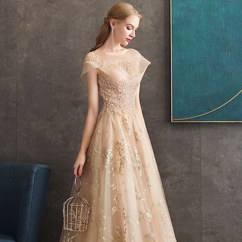 カラードレス ゴールド ロングドレス 安い サッシュベルト イブニングドレス コンサート 二次会 カクテルドレス フォーマル 花嫁 ウエディングドレス 結婚式 10,502円