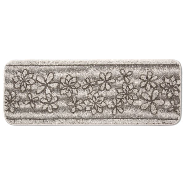 (3個セット) 花柄 キッチンマット/台所マット (ベージュ) 45×120cm 長方形 防滑加工 『ベルラ』 (キッチン用品 台所用品) 5,229円