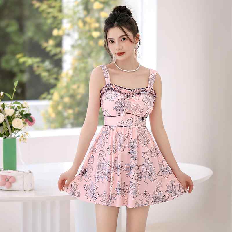 ワンピース 水着 レディース プール ビーチ 海水浴 夏 サマー レディース 夏 温泉旅行 スカート風 ボクサーブリーフ ギャザー お腹カバー 胸パッドあり ワイヤーなし