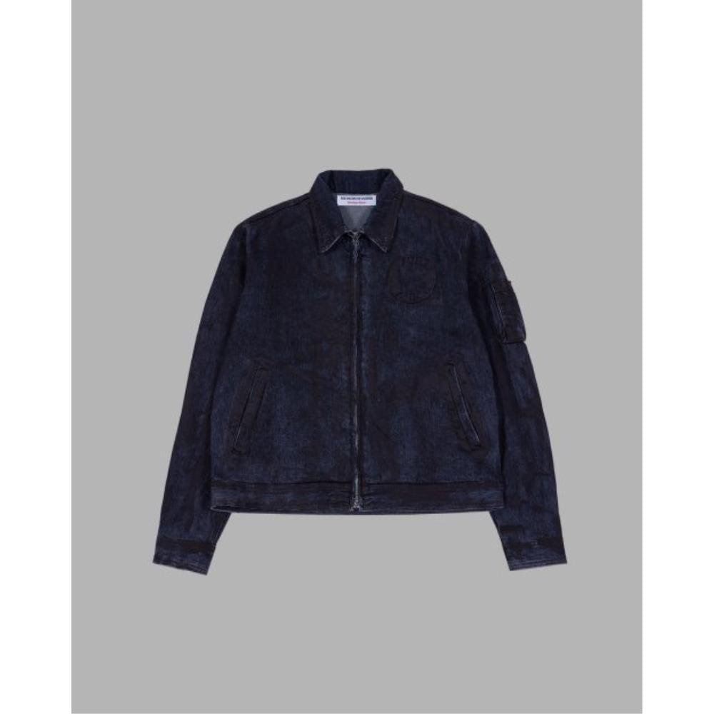 THE MUSEUM VISITOR HAND PAINTED DENIM JACKET BROWN 10117