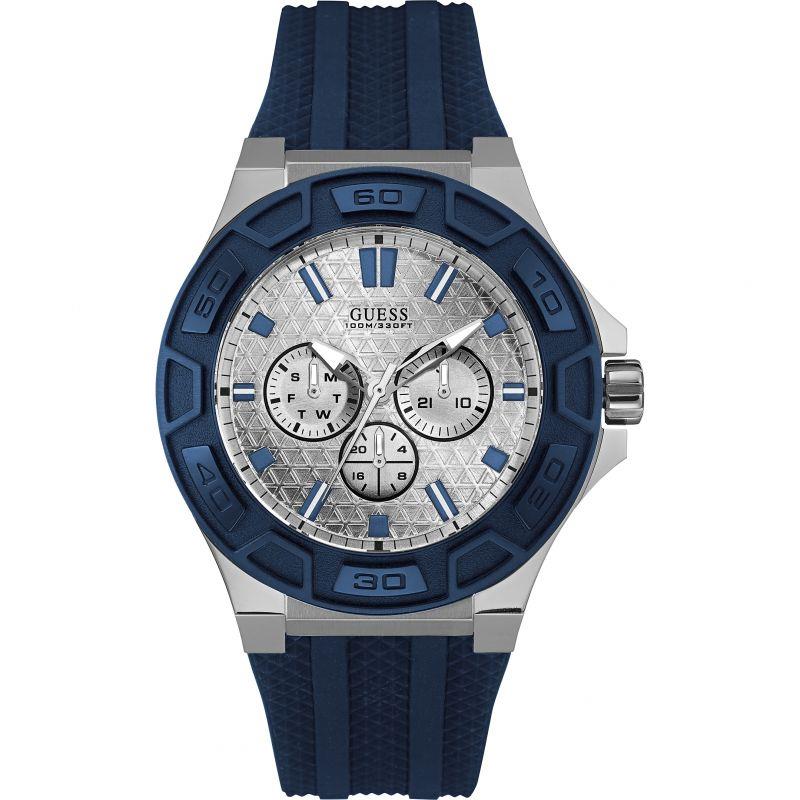 送料無料ゲス Guess U0674G4 Force Multi-Functions Dial Navy Blue Band Men s Watch 腕時計