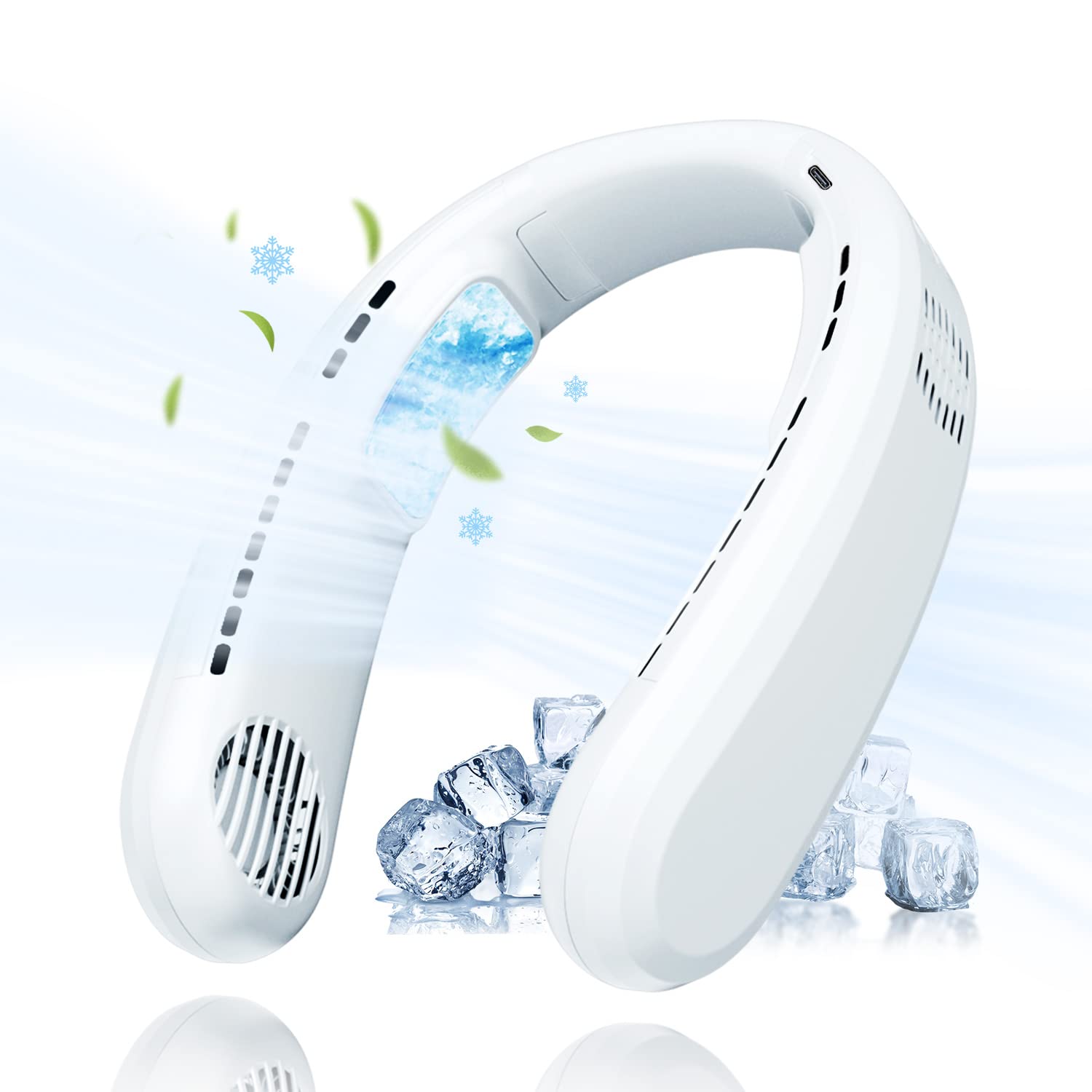 ネッククーラー 冷却プレート付き【2025革新・左右同時冷却 ＆上下同時送風】 首掛け扇風機 ネックファン 大風量 携帯扇風機 首かけ ペルチェ素子技術採用 -20瞬冷 猛暑も涼し マイナスイオン機