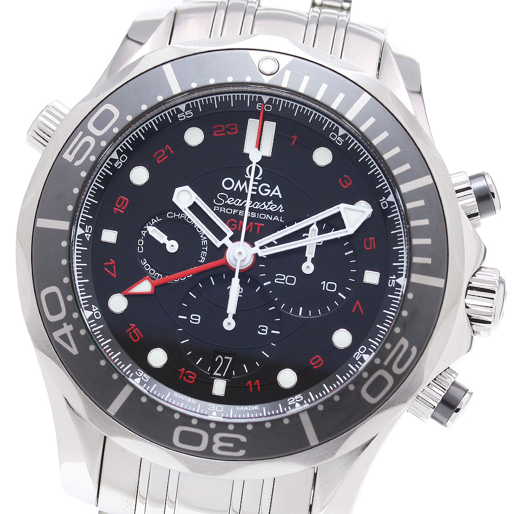 オメガ OMEGA 212.30.44.52.01.001 シーマスター ダイバー 300M コーアクシャル GMT クロノグラフ 自動巻き メンズ 美品 保証書付き_867466【中古】