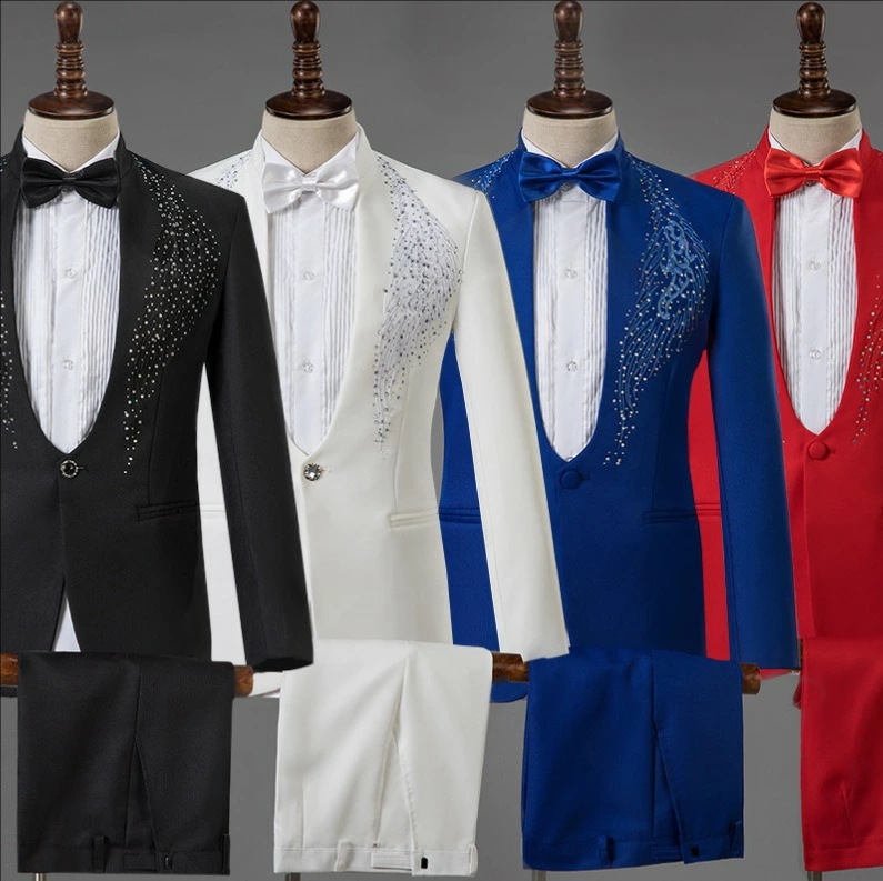 4色 舞台スーツ タキシード 司会者 テーラードジャケット 前撮り メンズ礼服 ステージ衣装 クラブ スーツジャケット 結婚式 舞台衣装 舞台劇 後撮り 忘年会 フォーマルスーツ ホスト 漫才 スーツ