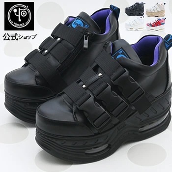 【公式SHOP特典キズ補修液付】 ヨースケ 厚底スニーカー レディース ベルクロ 8cm 厚底台形ソール