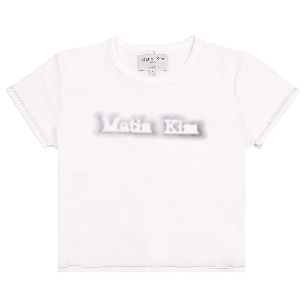Tシャツ MATIN SHADE LOGO CROP TOP WHITE 半袖 レディース 韓国 ファッション アパレル クロップド丈 スリムサイズ