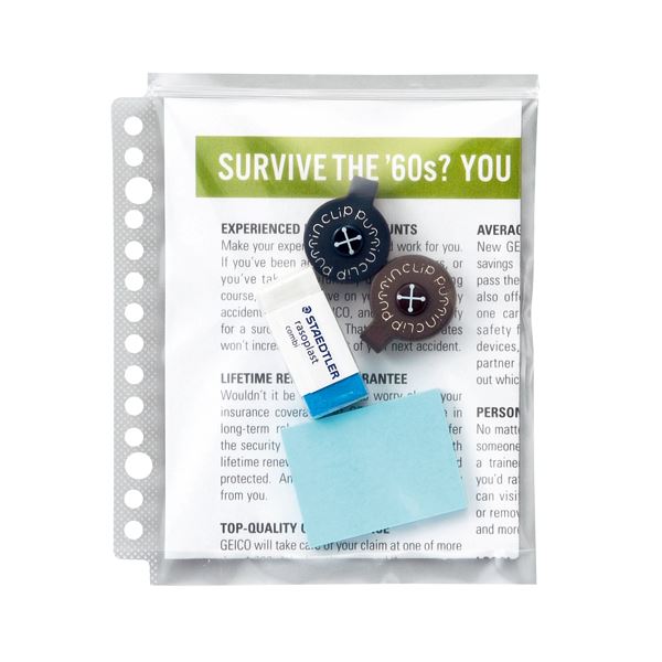 （まとめ）ライオン事務器 安心チャックポケットA6タテ 2・14穴 底マチ付 AP-A6M 1パック(5枚) (×20セット)