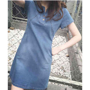 ワンピース ショート丈 半袖 レディース デニム　デニムワンピース きれいめ 着痩せ Aライン 新作 春 夏 夏ワンピ 大きいサイズ 送料無料