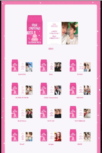 5個(RANDOM PACK) PINK CHIRSTMAS OFFICAL MD SM TOWN 4,723円