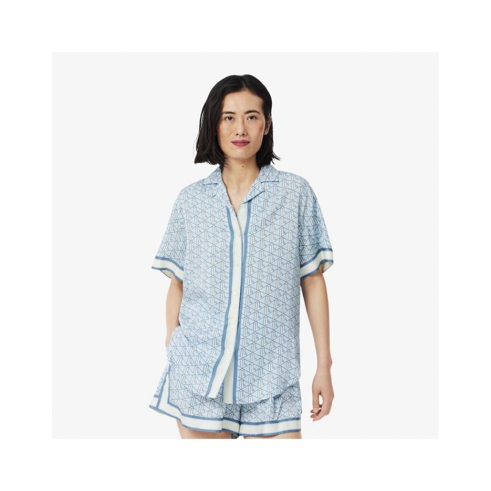 ラコステ 女性 モノグラム 半袖 シャツ CF0495-55G