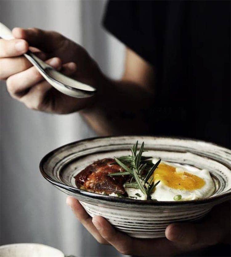 セラミック食器3575 食器 ボウル 早い者勝ち 浅いスーププレート 家庭用 プレート