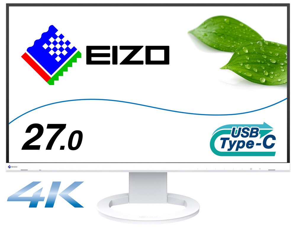 EIZOエイゾー 液晶ディスプレイ(27型/IPS/4K 3840×2160/6ms/HDMI/DP/USB Type-C/VESA/PBP対応/5年保証)(ホワイト) EV2740SWT