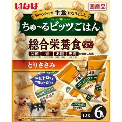 【12個セット】いなばペットフード ちゅ～るビッツごはんとりささみ12g×6袋