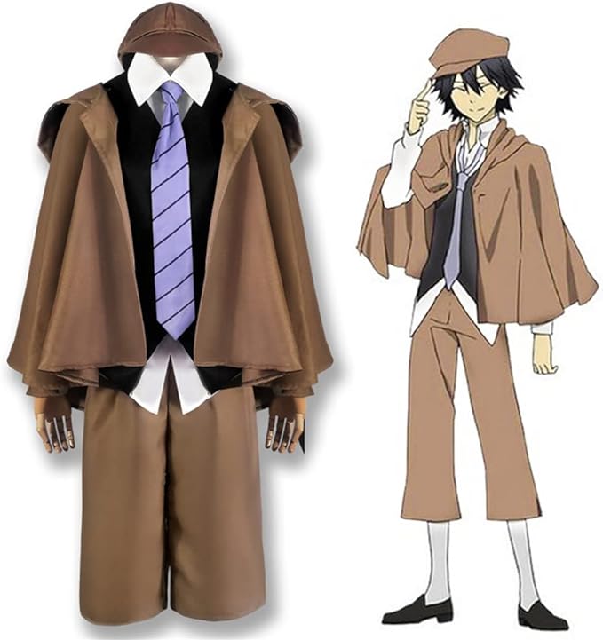 文豪ストレイドッグス 江戸川乱歩 コスプレ衣装 帽子付き 演出服 ステージ服 人気 快適 柔らかい アニメ 祭り