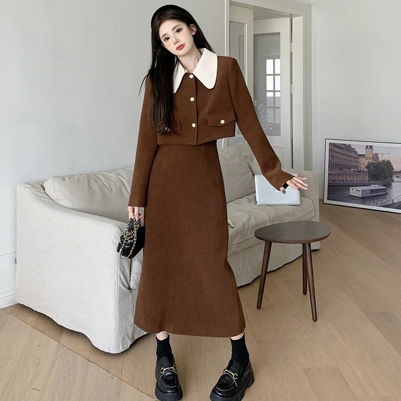 セットアップ涼しく楽ちんセットアップ2025秋春高級感コーデュロイ2点セットスリムでスタイリッシュな着こなし