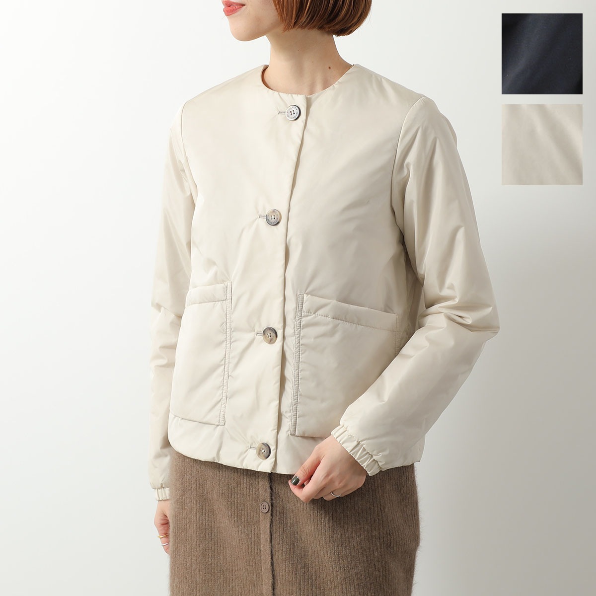 WOOLRICH ウールリッチ 中綿ジャケット COMPACT LIGHT NYLON WWOU2007 FRUT5004 レディース ノーカラー ライトナイロン ショート丈 カラー2色