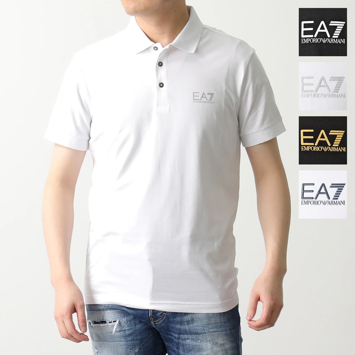 EA7 EMPORIO ARMANI エアセッテ エンポリオアルマーニ ポロシャツ 8NPF04 PJM5Z メンズ ちびロゴ コットンジャージー ストレッチ 【mega】