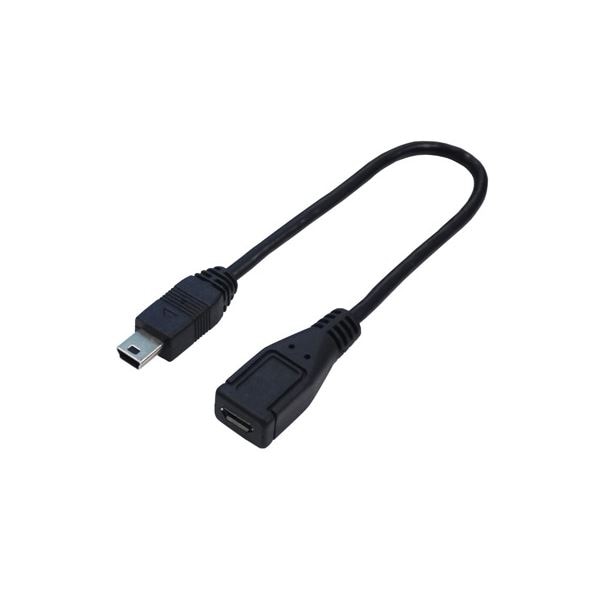 (まとめ)変換名人 USBケーブル20 mini(オス)to micro(メス) USBM5A/MCB20F(×10セット)