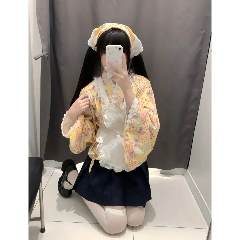 ロリータ かわいいメイド服 シャツ着 スカート枚 フリルエプロン 3点セット ロールプレイング