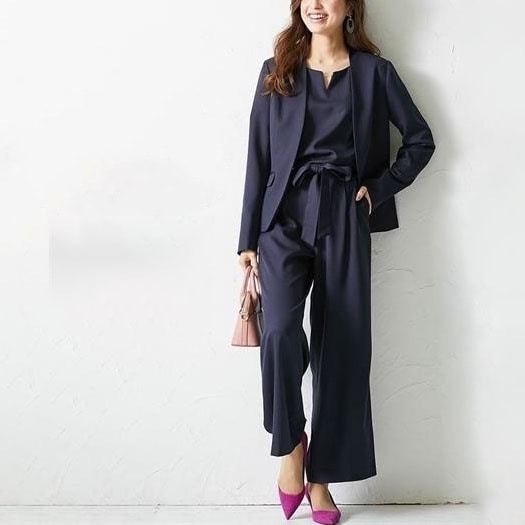 【ins超人気】ベルト付き 通勤/OL 無地 上品見え カジュアルセット