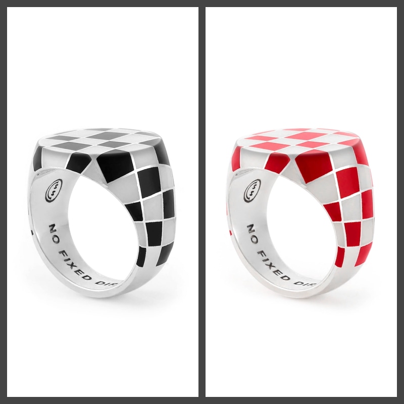 【NONNON】FLAT CHEX SILVER925