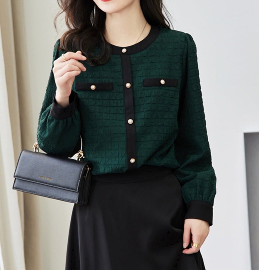 デート モテアイテム ブラウス 長袖 切り替えデザイン 可愛い きれいめ 上品 おしゃれ かっこいい 可愛い ラブリー キュート ガーリー クール モード系 セクシー エレガント 存在感