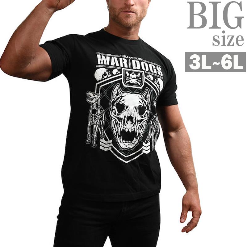 プリントTシャツ 新日本プロレス 大きいサイズ メンズ クルーネック BULLET CLUB WAR DOGS C061022-06