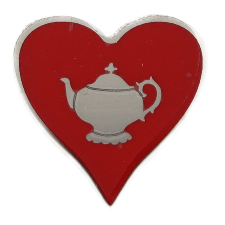 新品未使用展示品 HERMES エルメス スカーフリング - ティータイム ハート メタル シルバー レッド 2021年 秋冬 本物保証 中古