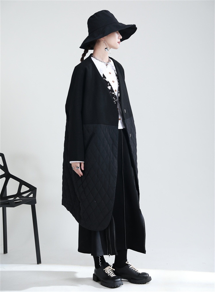 INSスタイル 2021年冬の新作 Vネック チェスターコート デザインセンス シンプル 縫付