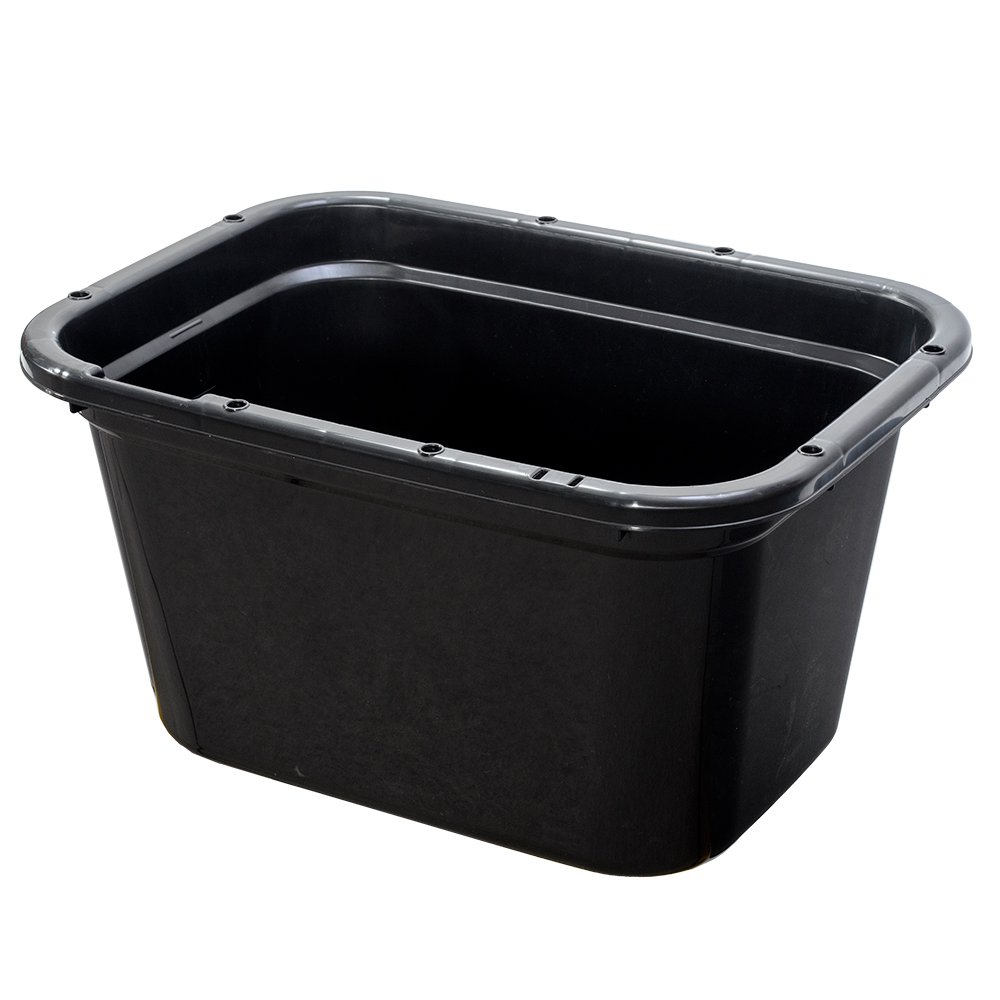 簡易梱包　角型タライ　６０型　黒　水抜栓付（約５６Ｌ）　３個　お一人様１点限り　ＣＲＣ90―87―06―00―00