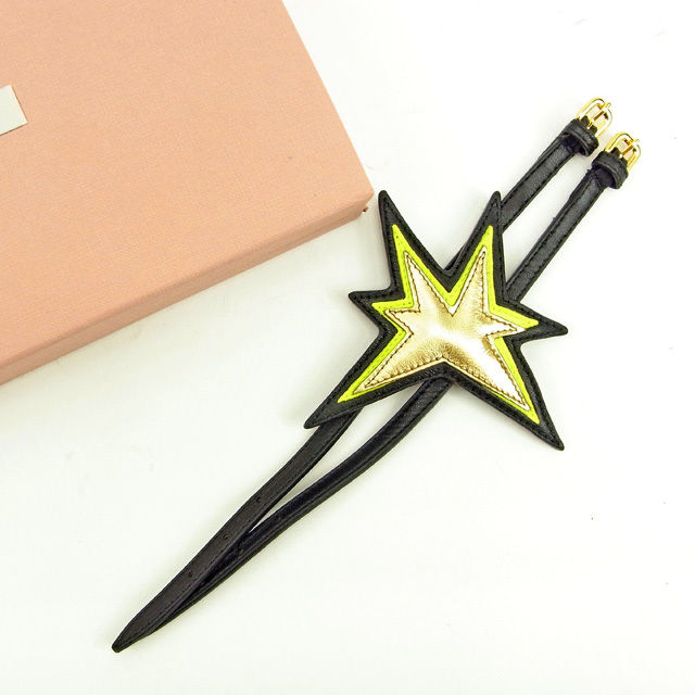 ブレスレット スター ブラック×グリーン×ゴールド レディース 中古