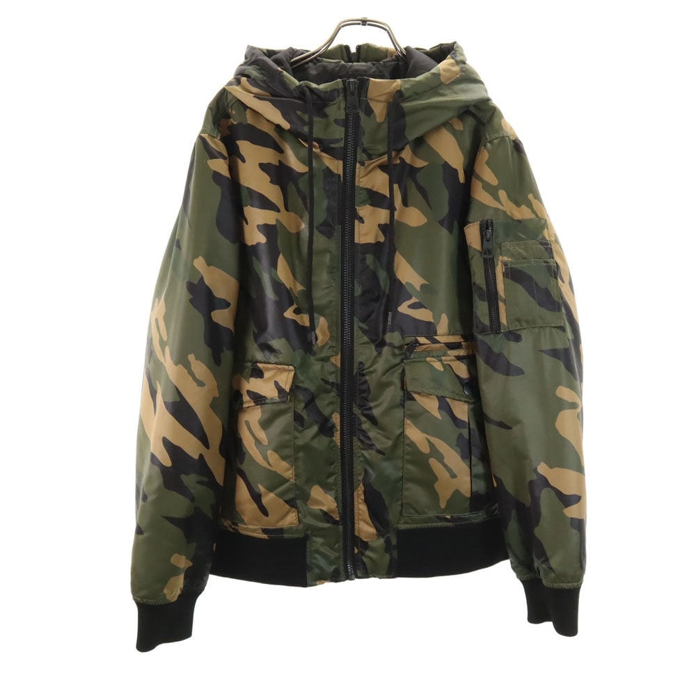 カモフラ柄 中綿ジャケット S カーキ 他 迷彩 メンズ