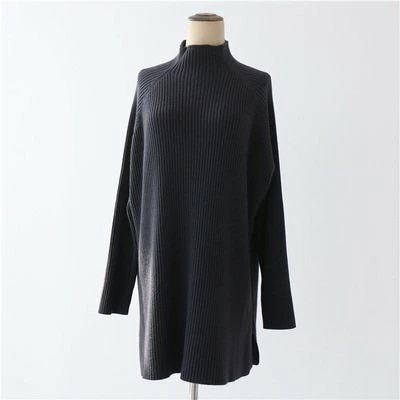 トップス セーター ニットソー プルオーバー ロング丈 長袖 ハイネック かわいい 大人可愛い きれいめ シンプル 上品 おしゃれ かっこいい レトロ ラフ ルーズ こなれ感 個性的 主役級 存在感