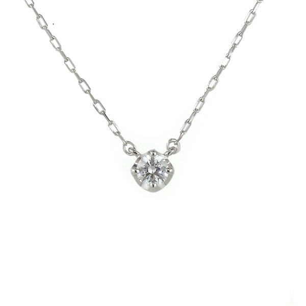 ネックレス 一石 一粒 ホワイトゴールド K10　ホワイトゴールド 112116123210