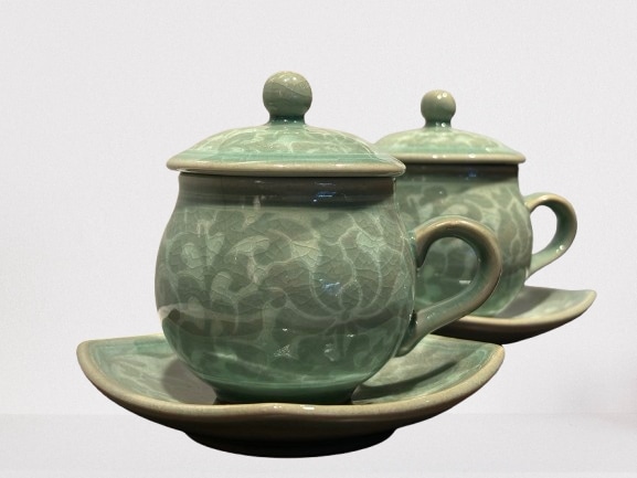 한국청자찻잔세트(커플세트)