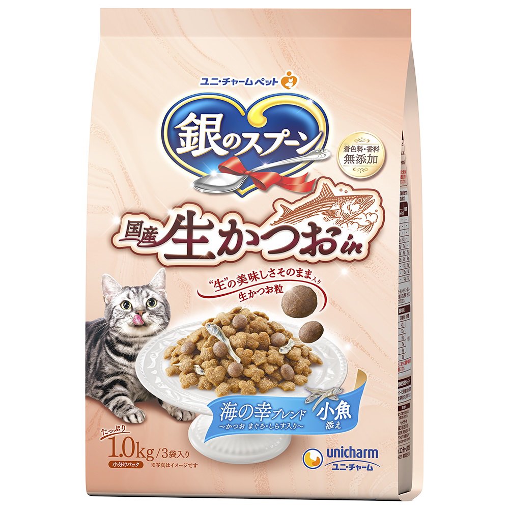 キャットフード　国産生かつおｉｎ　海の幸ブレンド小魚添え　１．０ｋｇX８　ＣＲＣ35―15―88―20―00