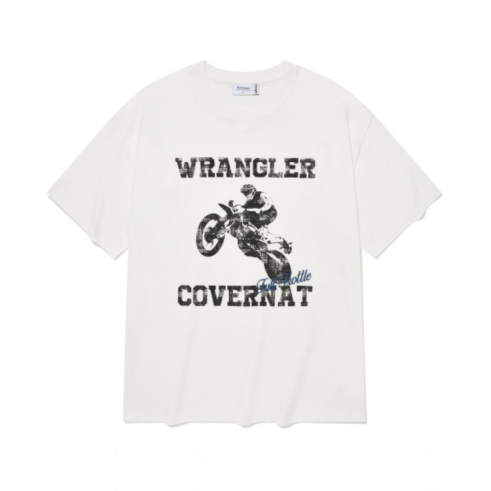 COVERNAT [カバーナット X ラングラー] モーターサイクルピグメント Tシャツホワイト