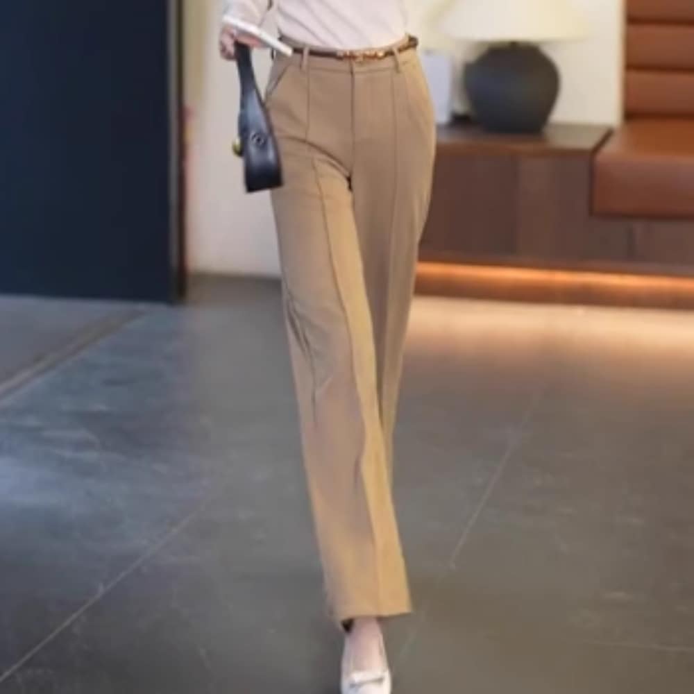 パンツ ボトムス レディース テーパードパンツ タックパンツ スマート タック ウエストマーク ファスナー ハイウエスト ポリエステル 大人可愛い きれいめ シンプル 上品 おしゃれ こなれ感