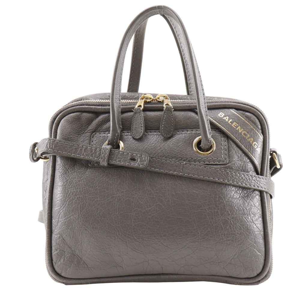 ブランケット スクエアS 2WAYショルダー 466541 ハンドバッグ レザー グレー レディース 中古品