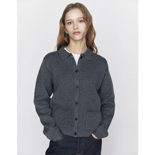 女性 7GG アクリル/ポリ ポロネック カーディガン356502