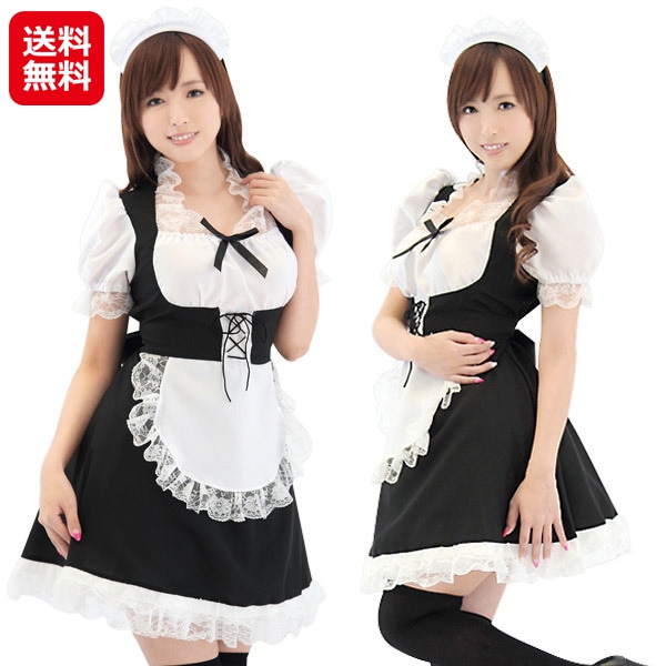 【メイドさんおかわり!(XL(LL)サイズ)】メイド服 メイド ワンピース 半袖 エプロン カチューシャ コスプレ コスチューム 衣装 イベント パーティー 仮