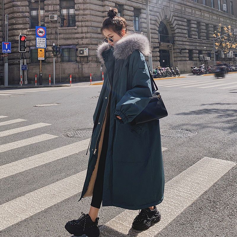 冬新作 パーカー 綿入れ レディース ロング 厚手 中綿コート ゆったり カジュアル フード付きアウター